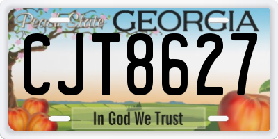 GA license plate CJT8627