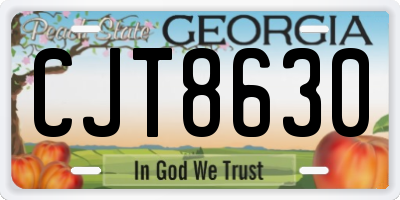 GA license plate CJT8630