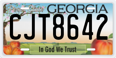 GA license plate CJT8642