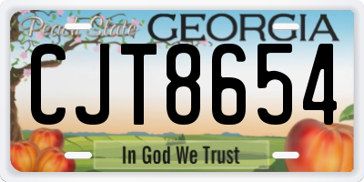 GA license plate CJT8654