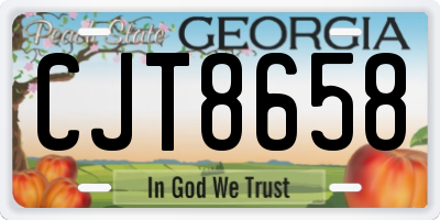 GA license plate CJT8658