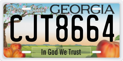 GA license plate CJT8664