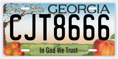 GA license plate CJT8666