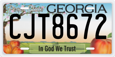 GA license plate CJT8672