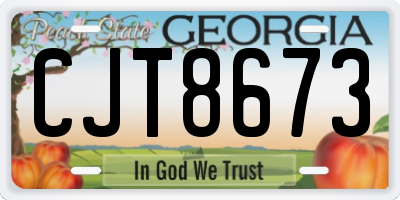 GA license plate CJT8673