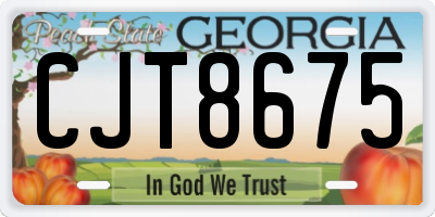 GA license plate CJT8675