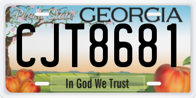 GA license plate CJT8681