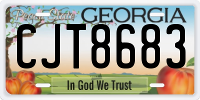 GA license plate CJT8683