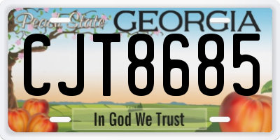 GA license plate CJT8685
