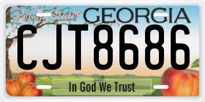 GA license plate CJT8686
