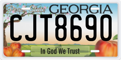 GA license plate CJT8690