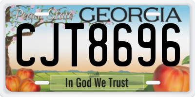 GA license plate CJT8696