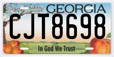 GA license plate CJT8698