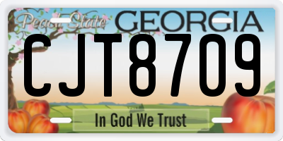 GA license plate CJT8709