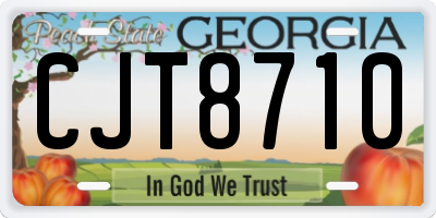 GA license plate CJT8710