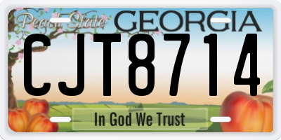 GA license plate CJT8714