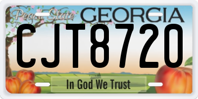 GA license plate CJT8720