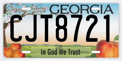 GA license plate CJT8721