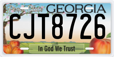 GA license plate CJT8726