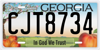 GA license plate CJT8734