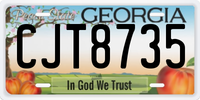 GA license plate CJT8735