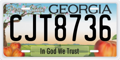 GA license plate CJT8736