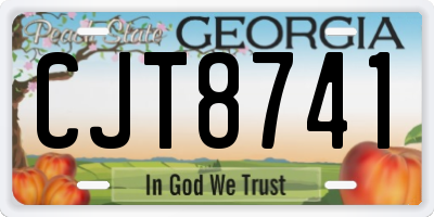 GA license plate CJT8741