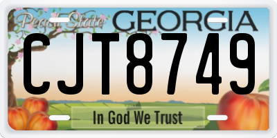 GA license plate CJT8749