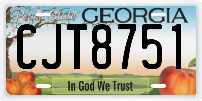 GA license plate CJT8751