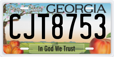 GA license plate CJT8753