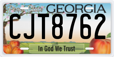 GA license plate CJT8762