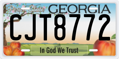 GA license plate CJT8772