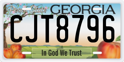 GA license plate CJT8796