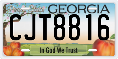GA license plate CJT8816