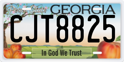 GA license plate CJT8825