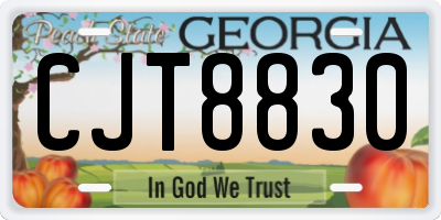 GA license plate CJT8830