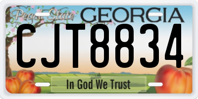 GA license plate CJT8834