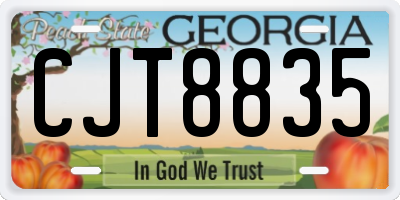 GA license plate CJT8835