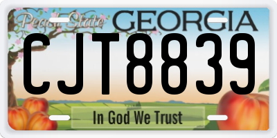GA license plate CJT8839