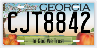 GA license plate CJT8842