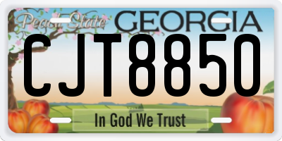 GA license plate CJT8850