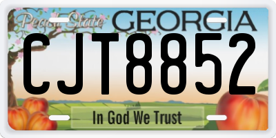 GA license plate CJT8852