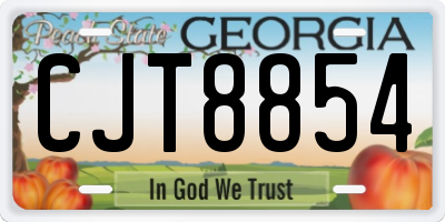 GA license plate CJT8854