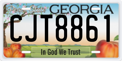GA license plate CJT8861
