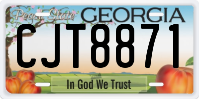 GA license plate CJT8871