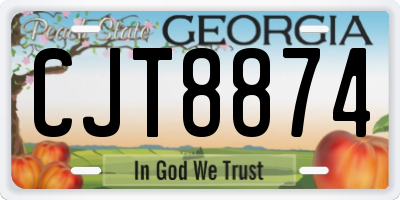 GA license plate CJT8874
