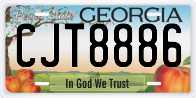GA license plate CJT8886