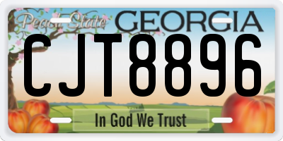 GA license plate CJT8896