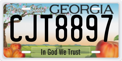 GA license plate CJT8897