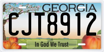 GA license plate CJT8912